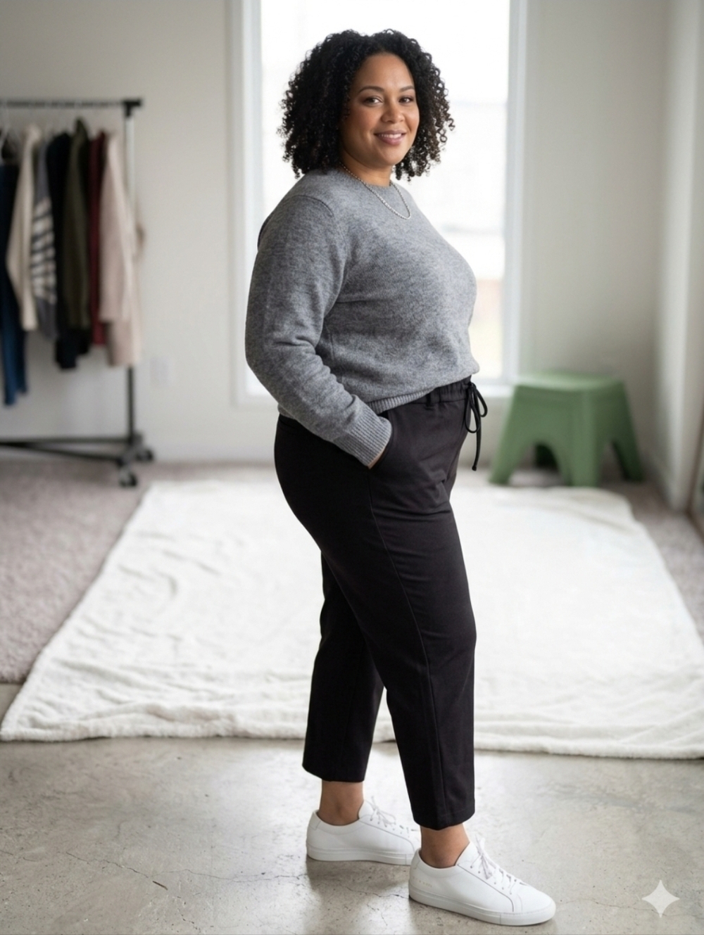Jules & Leopold Women Black Drawstring Joggers